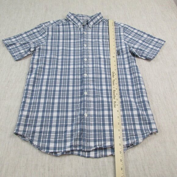 Columbia Flannel Shirt Mens M White Blue Plaid Regular Fit Collared Button Down - Picture 3 of 6